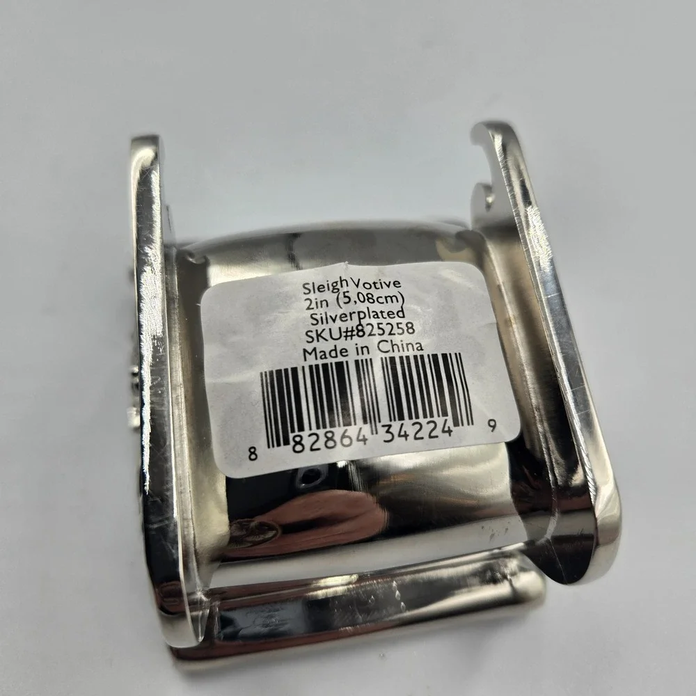 Lenox Silver Plated Sleigh Votive Tea Lite Candle Holder‎ Christmas New No Box